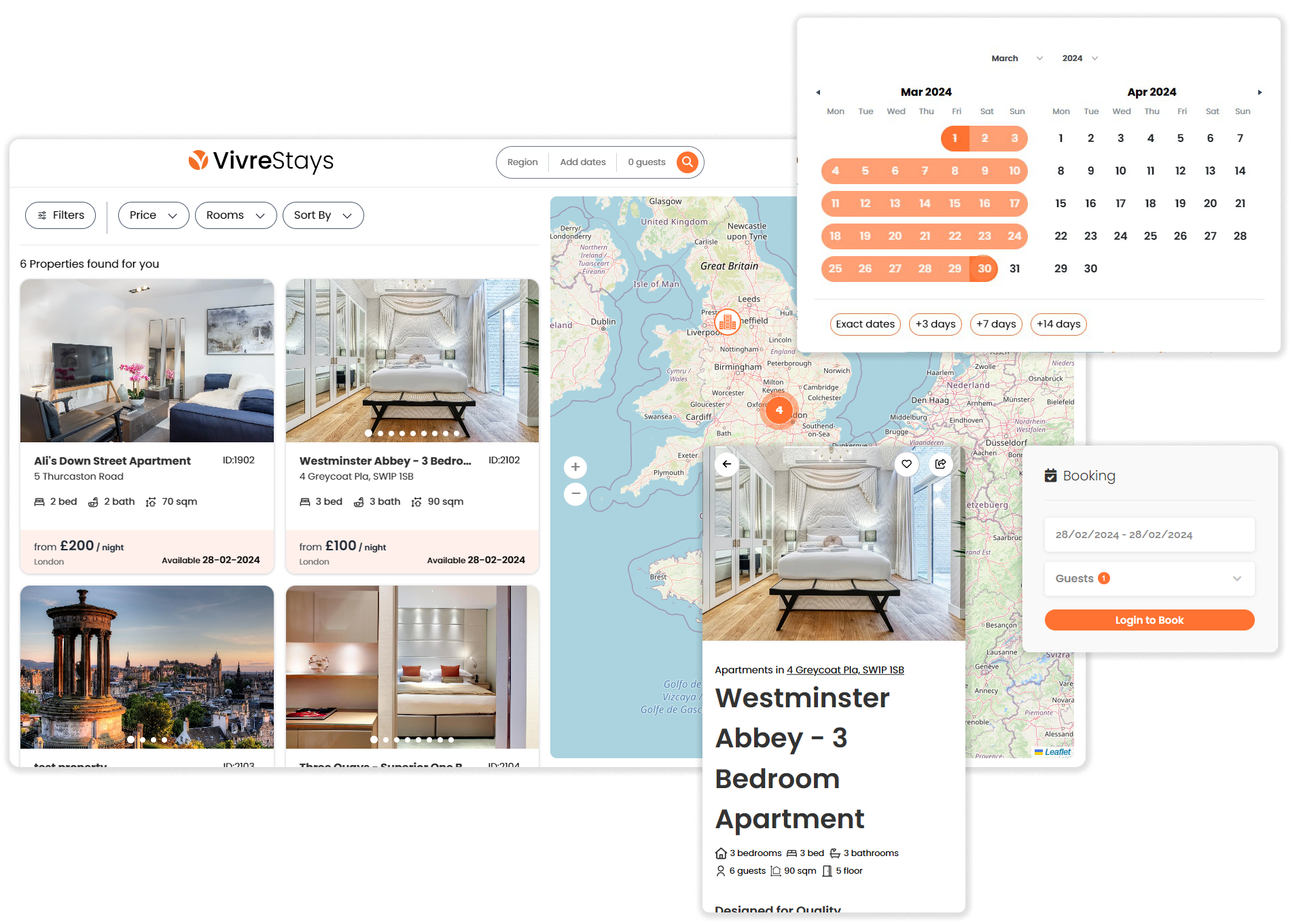 VivreStays booking platform preview